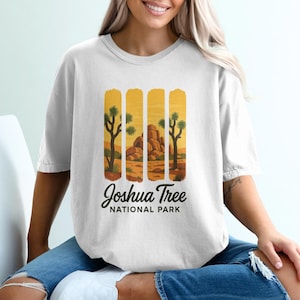 Camiseta del Parque Nacional Joshua Tree, arte del paisaje desértico, viajes por el oeste de EE. UU., regalo para senderistas, amantes de la naturaleza, regalo del Parque Nacional Joshua Tree
