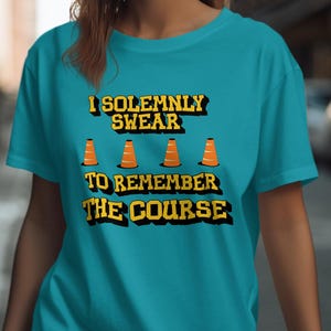 I Solemnly Swear To Remember The Course T-Shirt, Funny Rally Obedience Cone Themed T-Shirt, Perfect Gift for Rally Obedience Lovers