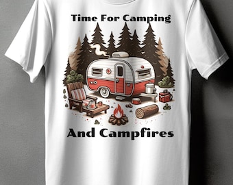 Vintage Camper T-Shirt, Retro Camping Adventure Graphic Tee, Wilderness Casual Wear, Unisex Outdoor Shirt Design