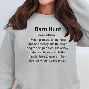 Barn Hunt Definition Sweatshirt: Funny Dog Training Hoodie for Trainers & Enthusiasts