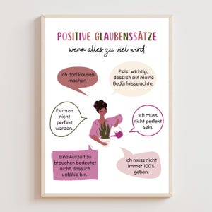 Cartaz de Crenças Positivas Afirmações Estresse Perfeccionismo Burnout Necessidades Psicologia Resolução de Problemas Terapia Mindfulness PDF