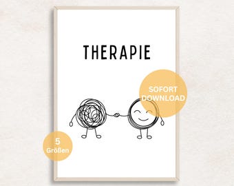Minimalist therapy poster download image for therapy rooms in psychotherapy or psychological counseling. Mental health poster.
