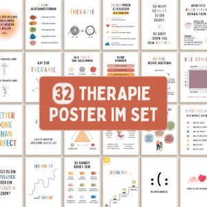 Therapy Poster Set of 32 Digital Download Images for Therapy Rooms in Psychotherapy or Psychological Counseling Mental Health Poster