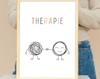 Therapy poster to print, psychotherapist practice picture, therapy office interior, school psychologist, waiting room picture therapy room, PDF