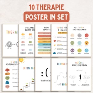 Therapy Poster Set of 10 Digital Download Images for Therapy Rooms in Psychotherapy or Psychological Counseling Mental Health Poster