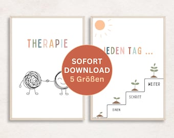 Mentale Gesundheit Poster Set Therapie Poster Ergotherapie Physiotherapie Psychotherapie Inspiration Praxis Einrichtung Bilder Therapieraum