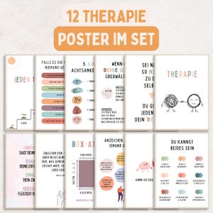 Therapy Poster Set of 12 Digital Download Images for Therapy Rooms in Psychotherapy or Psychological Counseling Mental Health Poster