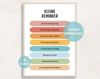 Positive affirmations poster for therapy room in psychotherapy or psychological counseling, mental health picture self-love gift