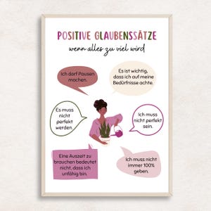 Affirmation poster with positive beliefs, picture for therapy rooms in psychotherapy or psychological counseling mental health
