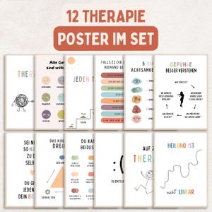 Therapy Poster Set of 12 Digital Download Images for Therapy Rooms in Psychotherapy or Psychological Counseling Mental Health Poster