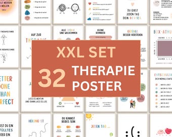 Therapy Poster Set of 32 Digital Download Images for Therapy Rooms in Psychotherapy or Psychological Counseling Mental Health Poster