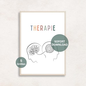 Digital poster for therapy, printable image for therapy rooms in psychotherapy or psychological counseling. Mental health poster.