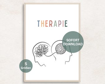 Digital poster for therapy, printable image for therapy rooms in psychotherapy or psychological counseling. Mental health poster.