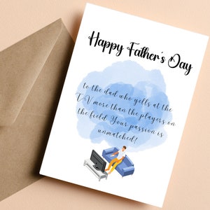 Sports Lover Dad Card Funny Fathers Day Card for Happy Father&#39;s Day Thanks Dad Card for Dad Punny Fathers Day Card for the Best Dad Ever.