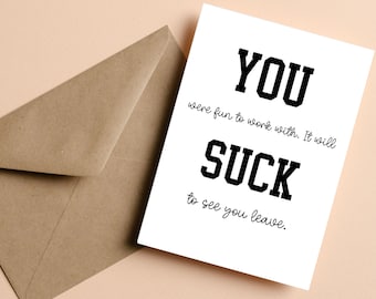 Funny Printable Going Away Card for Coworker, Retirement Card, Funny Going Away Gift, Printable Card, 5x7 Printable Card, Digital Download