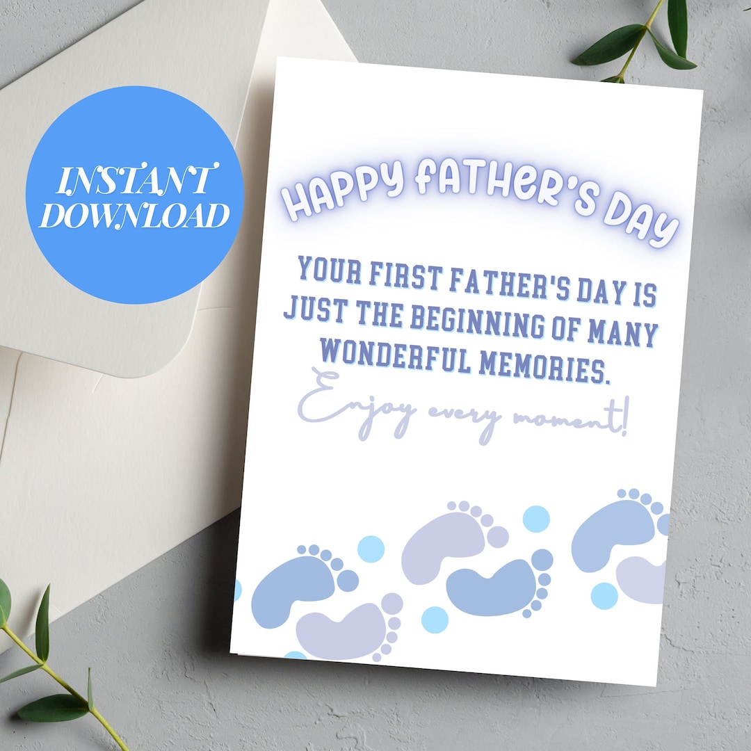 First Fathers Day Card for First Time Dad Instant Download Printable ...