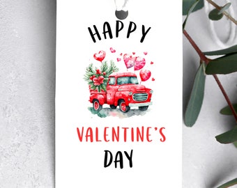 Happy Valentine's Day  Gift Tag, Printable Gift Tag, Party Favor Tag, Cute Tags, Instant Download, Gift Tag, Hang Tag, Heart Gift Tag
