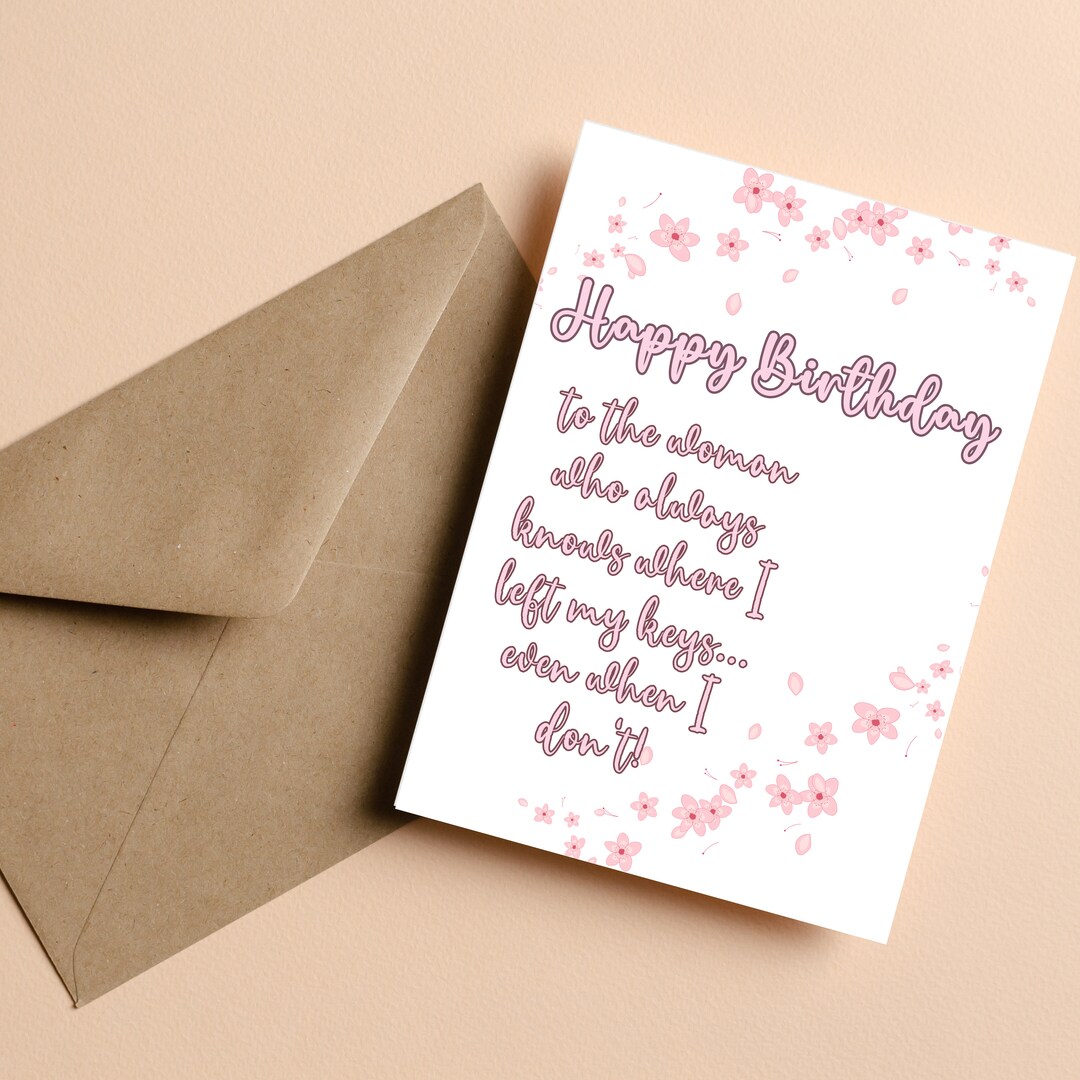 Funny Printable Birthday Card for Mom, Happy Birthday Mom, Mom Birthday ...