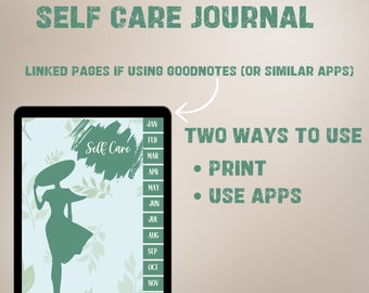 Self Care Monthly Planner, Digital Planner, GoodNotes Planner, iPad Planner, Mental Health Mindfulness, Wellness Planner Bundle,Mood Tracker