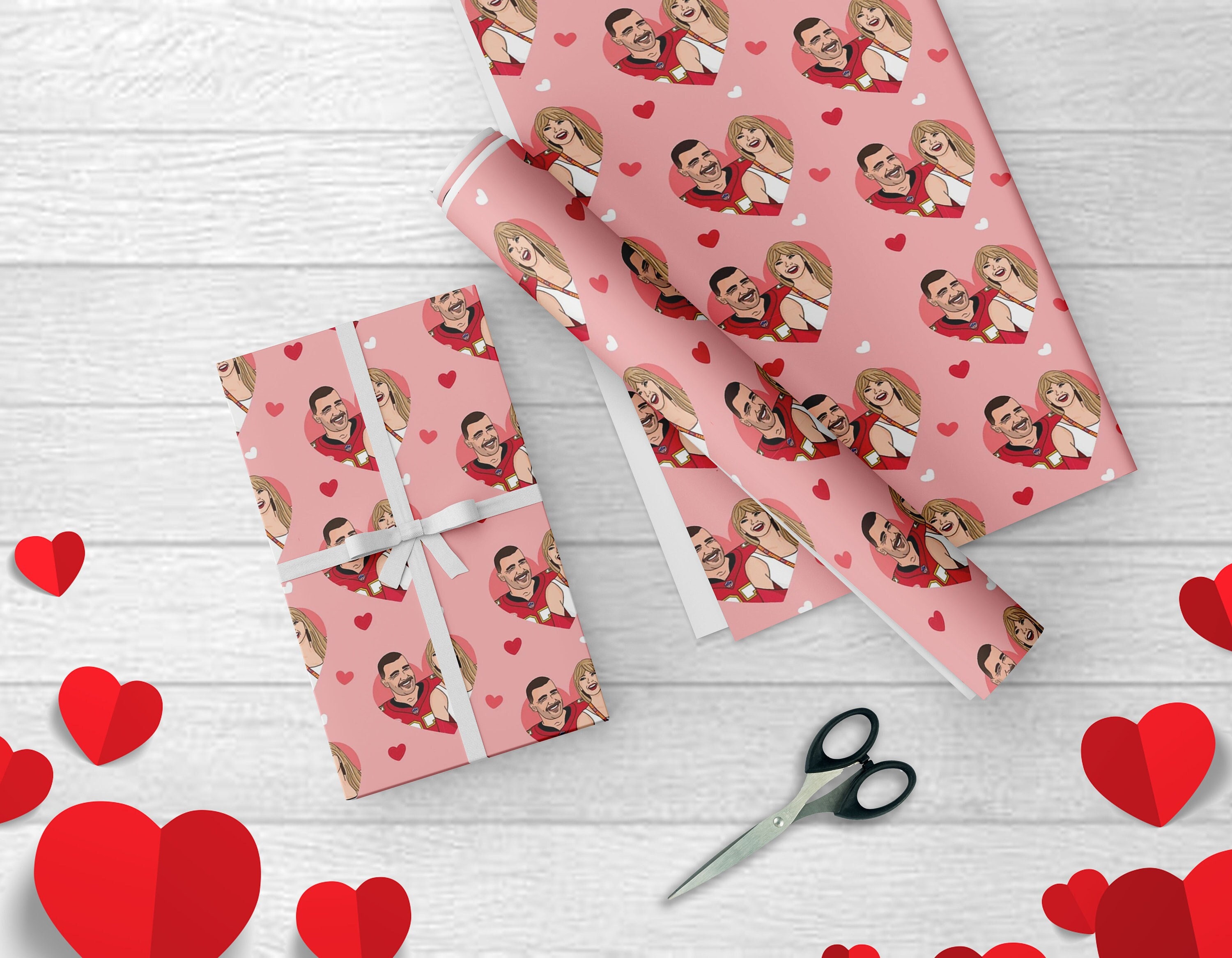 Taylor Travis Love Valentine Gift Wrapping Paper, The Eras Tour