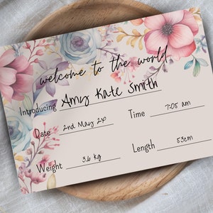 Hospital Name Sign, NICU Card Name, Name Announcement, Hospital Crib Sign, Baby Name Sign, Printable Name Card, Birth Announcement Crib Card