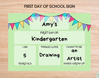 First Day of School Sign Printable - Green