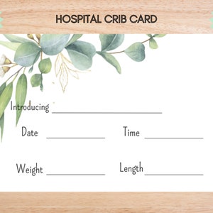 Hospital Name Sign, NICU Card Name, Name Announcement, Hospital Crib Sign, Baby Name Sign, Printable Name Card, Birth Announcement Crib Card