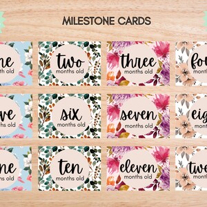Cartes d'étape mensuelles de bébé / Cartes d'étape de croissance de bébé / Cartes d'étape mensuelles imprimables / Cartes d'étape photo accessoire