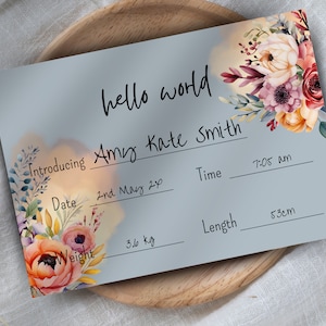 Hospital Name Sign, NICU Card Name, Name Announcement, Hospital Crib Sign, Baby Name Sign, Printable Name Card, Birth Announcement Crib Card