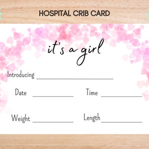 Krankenhaus Namensschild, NICU Kartenname, Namensmitteilung, Krankenhaus Krippe Zeichen, Baby Namensschild, druckbare Namenskarte, Geburtsanzeige Krippenkarte
