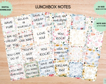 Lunchbox Notizen / Lunchbox Liebe / Lunchbox Notizen / Motivations Notizen / Schule Lunch Notizen / Lunch Box Grüße
