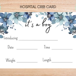 Hospital Name Sign, NICU Card Name, Name Announcement, Hospital Crib Sign, Baby Name Sign, Printable Name Card, Birth Announcement Crib Card