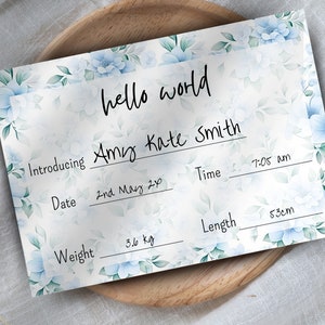 Hospital Name Sign, NICU Card Name, Name Announcement, Hospital Crib Sign, Baby Name Sign, Printable Name Card, Birth Announcement Crib Card