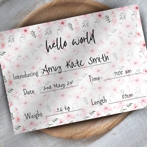 Krankenhaus Namensschild, NICU Kartenname, Namensmitteilung, Krankenhaus Krippe Zeichen, Baby Namensschild, druckbare Namenskarte, Geburtsanzeige Krippenkarte