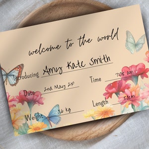 Hospital Name Sign, NICU Card Name, Name Announcement, Hospital Crib Sign, Baby Name Sign, Printable Name Card, Birth Announcement Crib Card