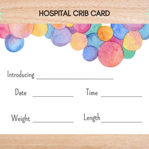 Hospital Name Sign, NICU Card Name, Name Announcement, Hospital Crib Sign, Baby Name Sign, Printable Name Card, Birth Announcement Crib Card