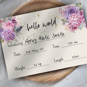 Hospital Name Sign, NICU Card Name, Name Announcement, Hospital Crib Sign, Baby Name Sign, Printable Name Card, Birth Announcement Crib Card