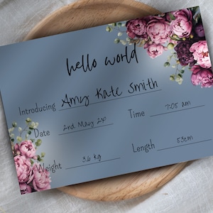 Hospital Name Sign, NICU Card Name, Name Announcement, Hospital Crib Sign, Baby Name Sign, Printable Name Card, Birth Announcement Crib Card