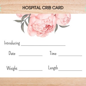 Hospital Name Sign, NICU Card Name, Name Announcement, Hospital Crib Sign, Baby Name Sign, Printable Name Card, Birth Announcement Crib Card