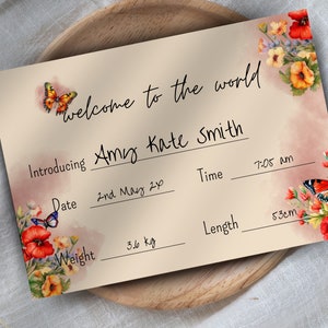 Hospital Name Sign, NICU Card Name, Name Announcement, Hospital Crib Sign, Baby Name Sign, Printable Name Card, Birth Announcement Crib Card