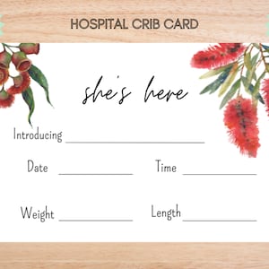 Hospital Name Sign, NICU Card Name, Name Announcement, Hospital Crib Sign, Baby Name Sign, Printable Name Card, Birth Announcement Crib Card