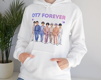 Sudadera con capucha BTS 'OT7 FOREVER' / Sudadera ARMY adorable / Regalo Kpop / Merchandising de conciertos