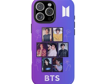 Funda para teléfono BTS OT7 / Funda resistente estética Kpop BTS Collage / Regalo para ARMY