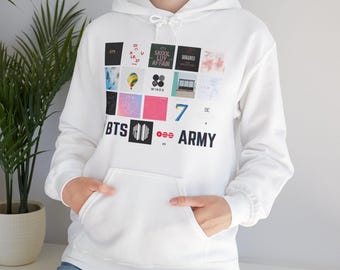 Sudadera con capucha de la línea de tiempo del álbum de BTS / Sudadera ARMY linda / Regalo para fans de ARMY / Sudadera Kpop