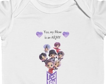 BTS Baby Bodysuit | TinyTan Baby Onesie | Cute ARMY Mom Gift