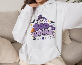 Boo-rahae Halloween Hoodie | BTS ARMY Inspired Sweatshirt | Ghost & Pumpkin Hoodie | K-Pop Fan Gift | Spooky Season | BTS Halloween Hoodie