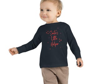 Santa's Little Helper Toddler Long Sleeve Tee