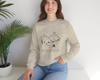 Nature Lover Sweatshirt, Outdoor Adventure Jumper, Wilderness Explorer Pullover, Hiking Gift Idea, Get Lost in Nature Shirt