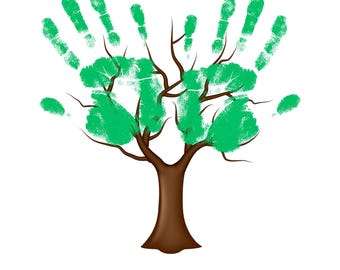 Handprint Tree Keepsake Craft: DIY Grandparent Gift (PDF Pattern)