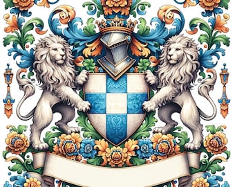 Create a Custom Family Crest Design | Personalized Coat of Arms | Heraldic Emblem | Custom Family Heritage Artwork | Digital Product